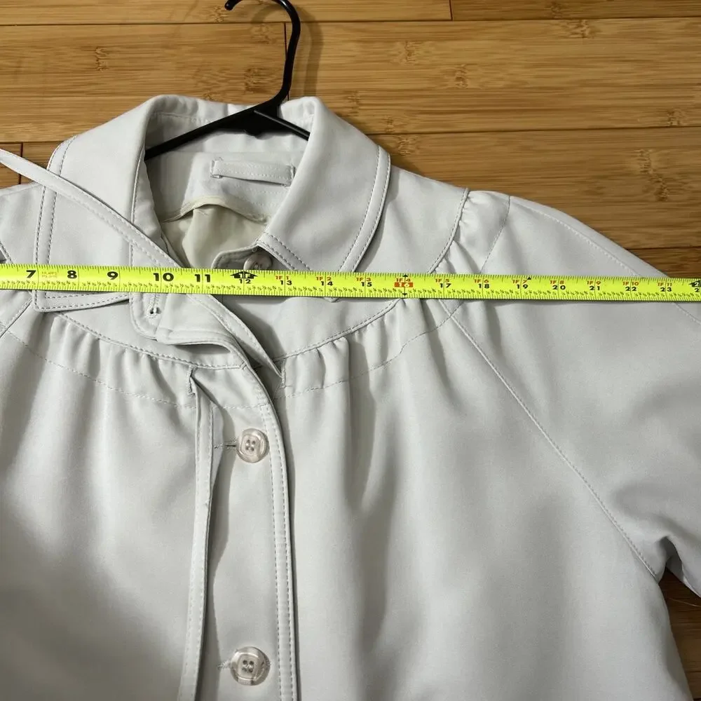 Vintage Forecaster of Boston Beige Rain Coat Parisian NYC Coastal Chic Sz 11/12 - Picture 8 of 9